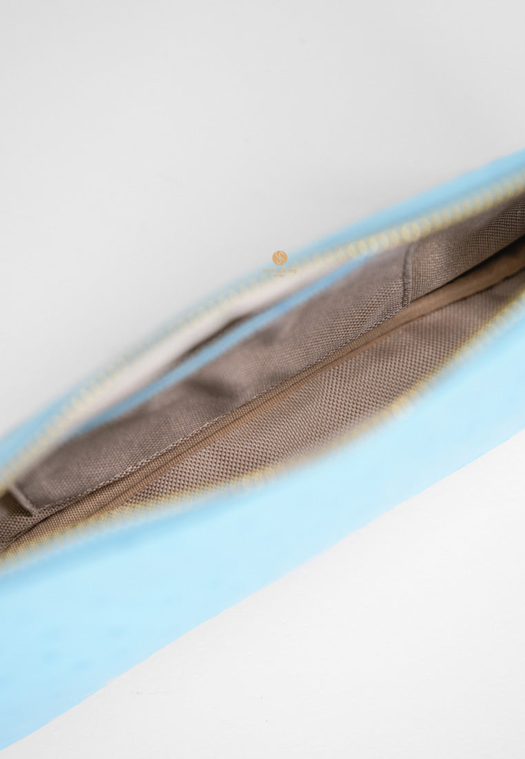 [DEFECT SALE 318] EVA SHOULDER - LAKE BLUE OSTRICH