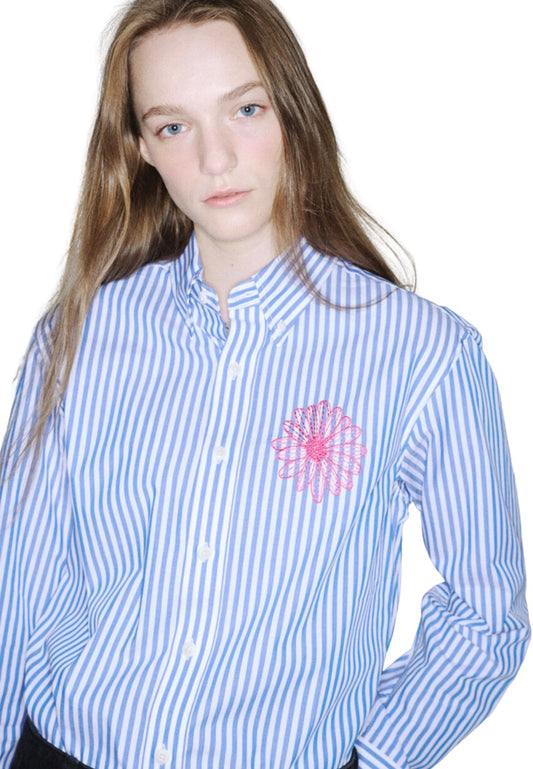 Cotton Shirt Candy Stripe Blue Pink