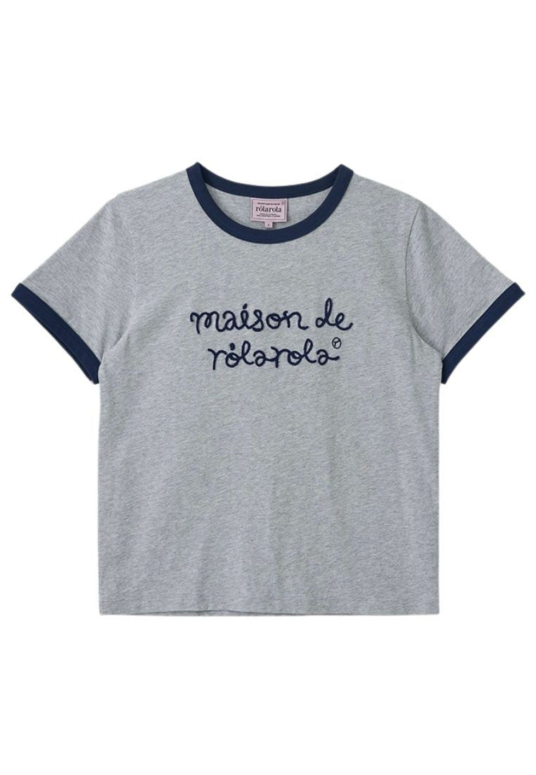 Maison De Rola Ringer T-Shirt Gray Navy