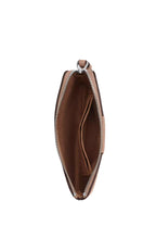 Corner Zip Wristlet In Signature Canvas With Stripe Silver Sand Taupe