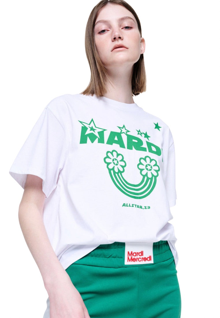 Tshirt Rainbow White Green