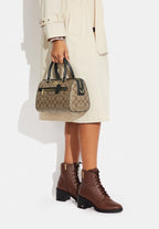 Rowan Satchel In Signature Canvas Amazon Green