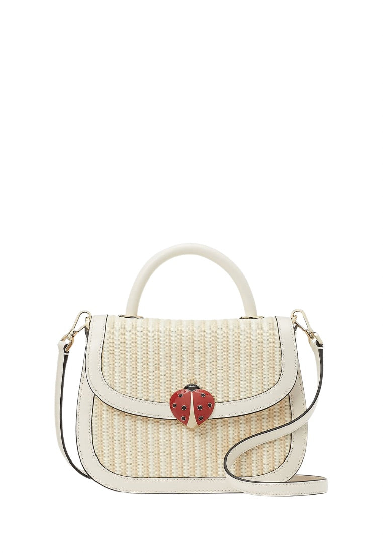 Puffy Top Handle Ladybug Crossbody Natural Multi