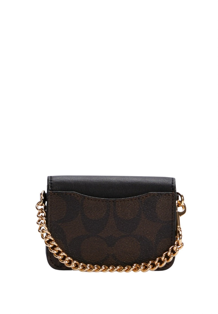 Poppy Crossbody With Card Case In Signature Canvas Brown Black