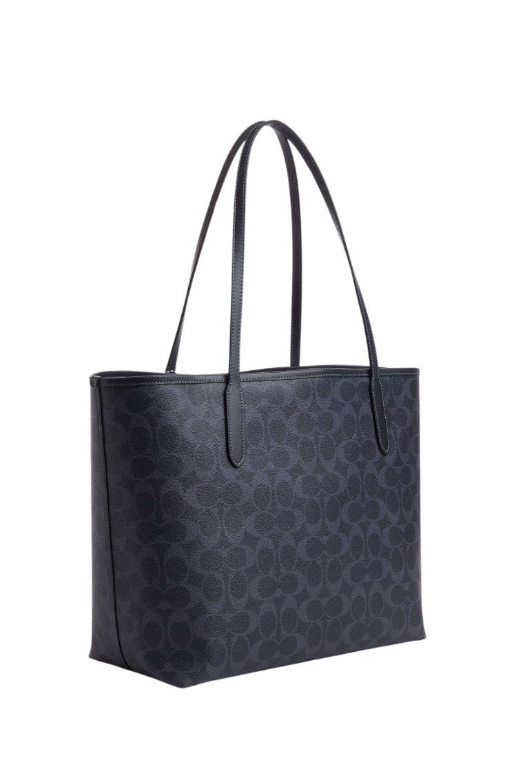 City Tote Bag In Signature Canvas Midnight Navy