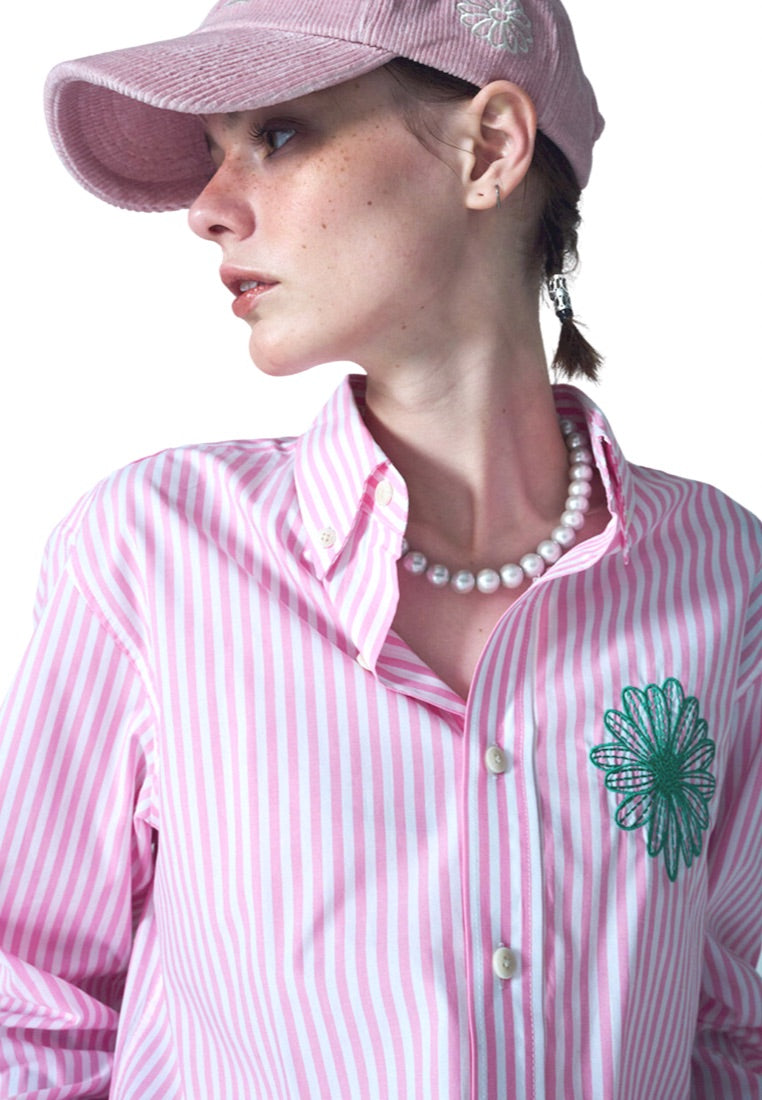 Cotton Shirt Candy Stripe Pink Green