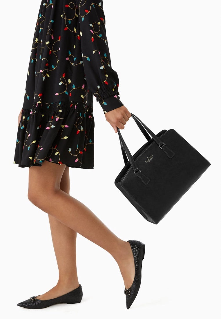 Perry Leather Medium Satchel Black