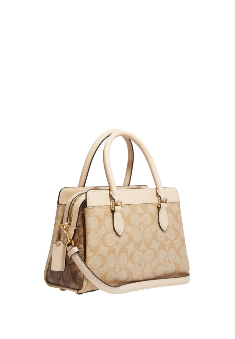 Mini Darcie Carryall In Blocked Signature Canvas Light Khaki Multi