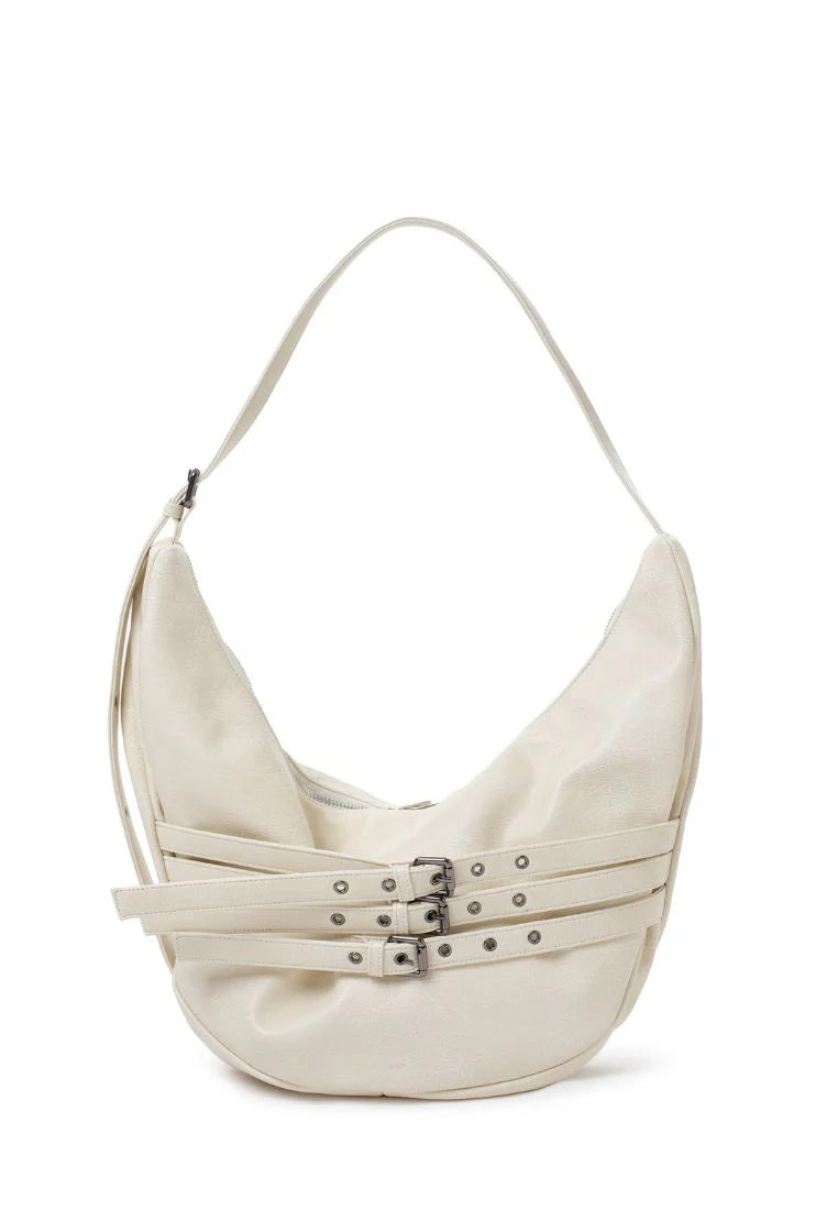 [DEFECT SALE 303] Belt Apple Sling Bag L Savage Cream