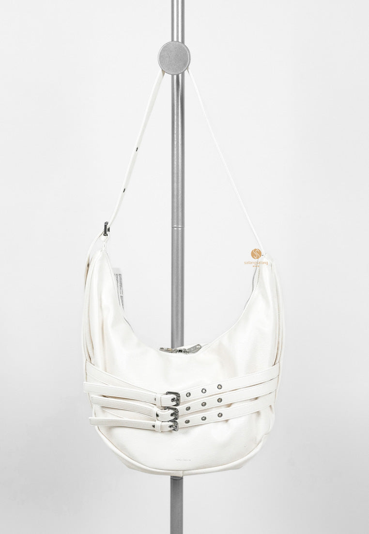 [DEFECT SALE 303] Belt Apple Sling Bag L Savage Cream
