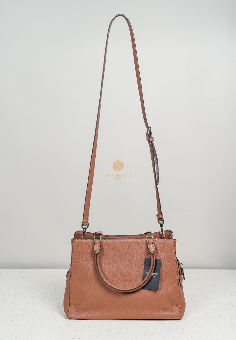 [DEFECT SALE 92] Leila Medium Triple Compartment Satchel Warm Gingerbread