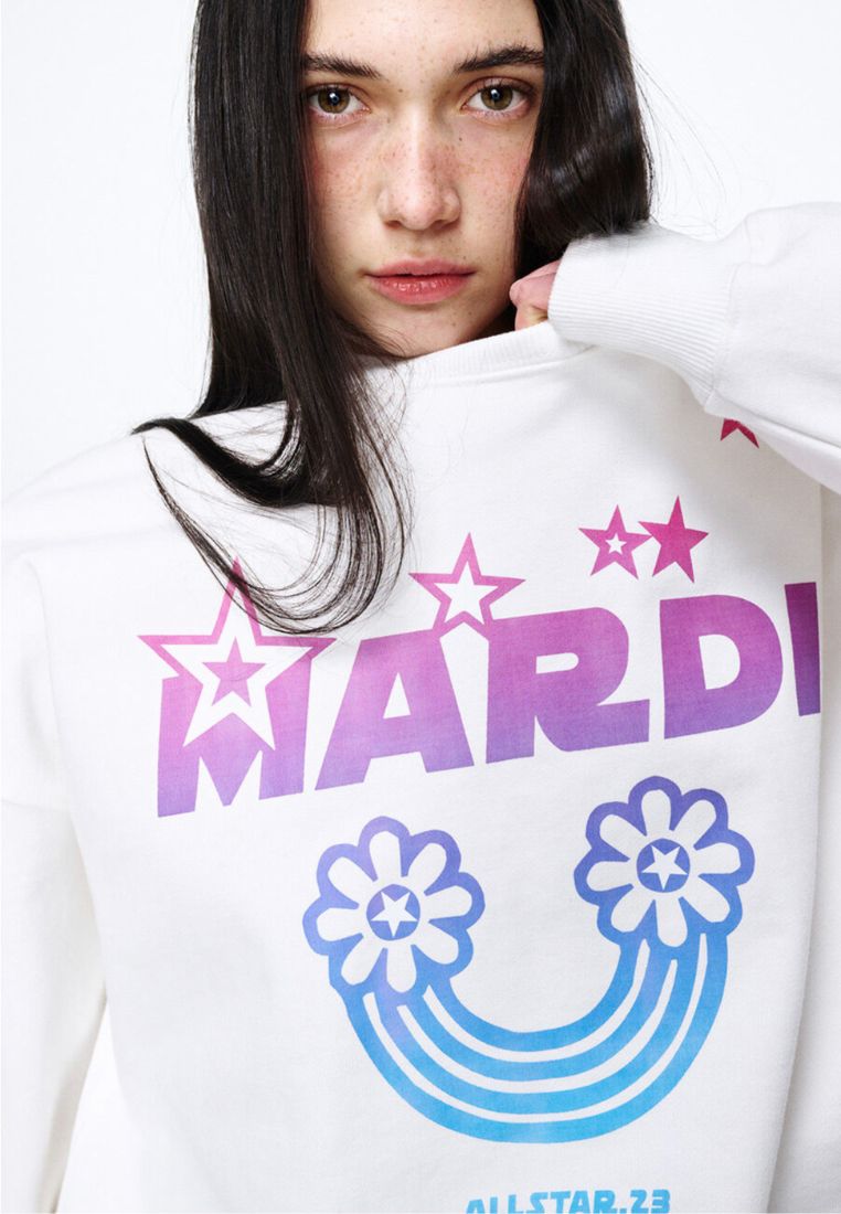 Sweatshirt Rainbow Gradation White Purple