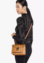 Small Tracy Satchel in Visetos Cognac