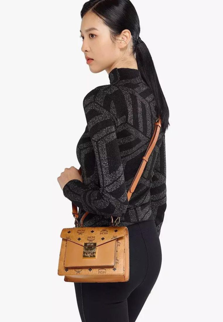 Small Tracy Satchel in Visetos Cognac