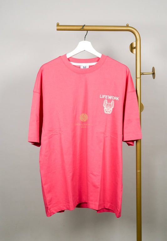 [DEFECT SALE 95] Velvet Logo T-Shirt Pink L
