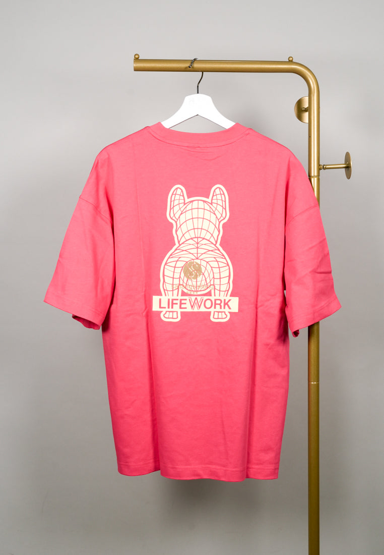 [DEFECT SALE 95] Velvet Logo T-Shirt Pink L