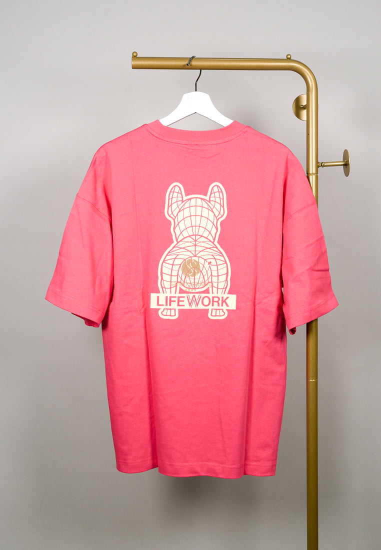 [DEFECT SALE 95] Velvet Logo T-Shirt Pink L