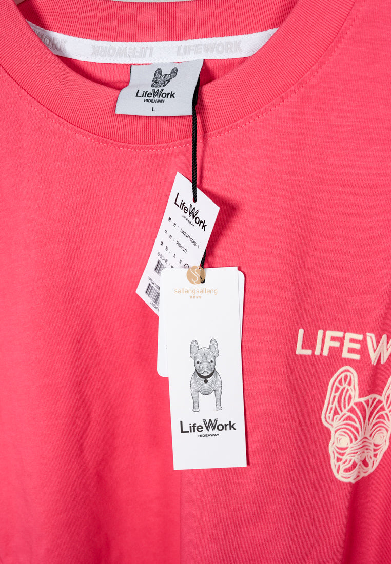 [DEFECT SALE 95] Velvet Logo T-Shirt Pink L