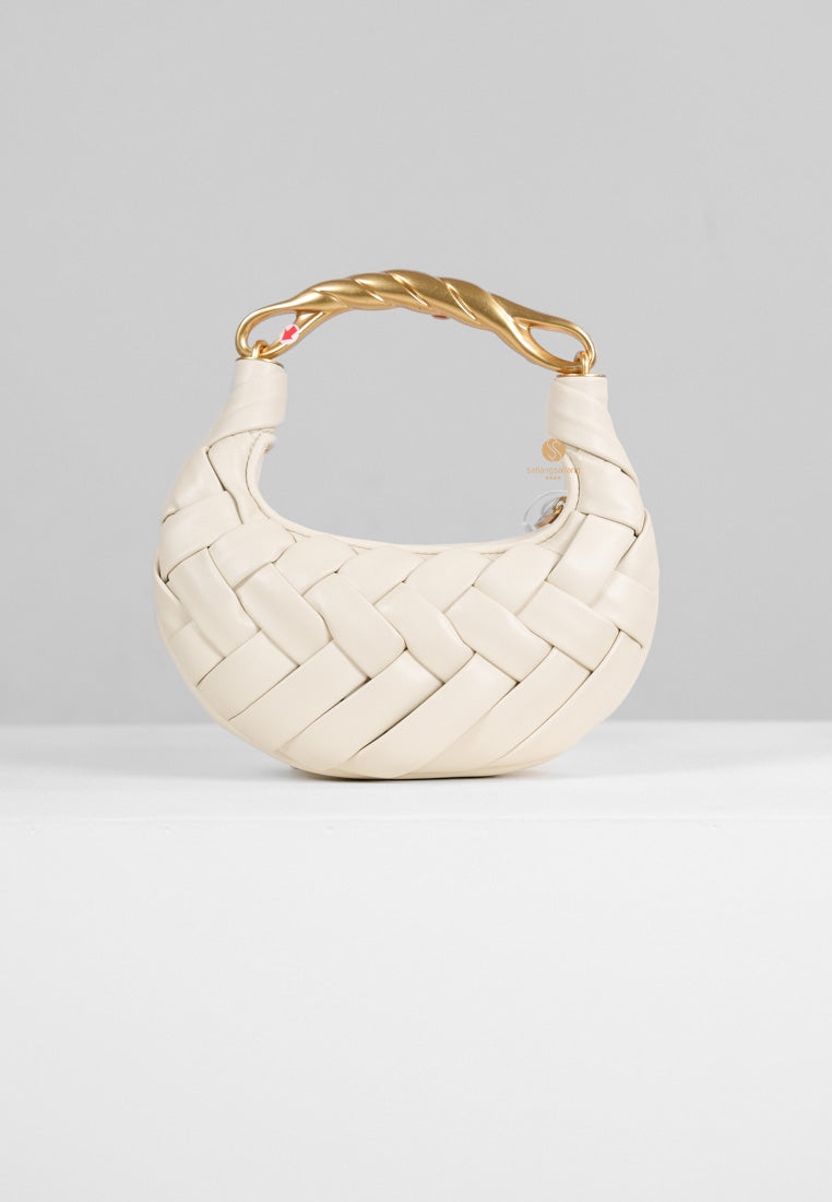 [DEFECT SALE 321] Orla Weave Handbag - White