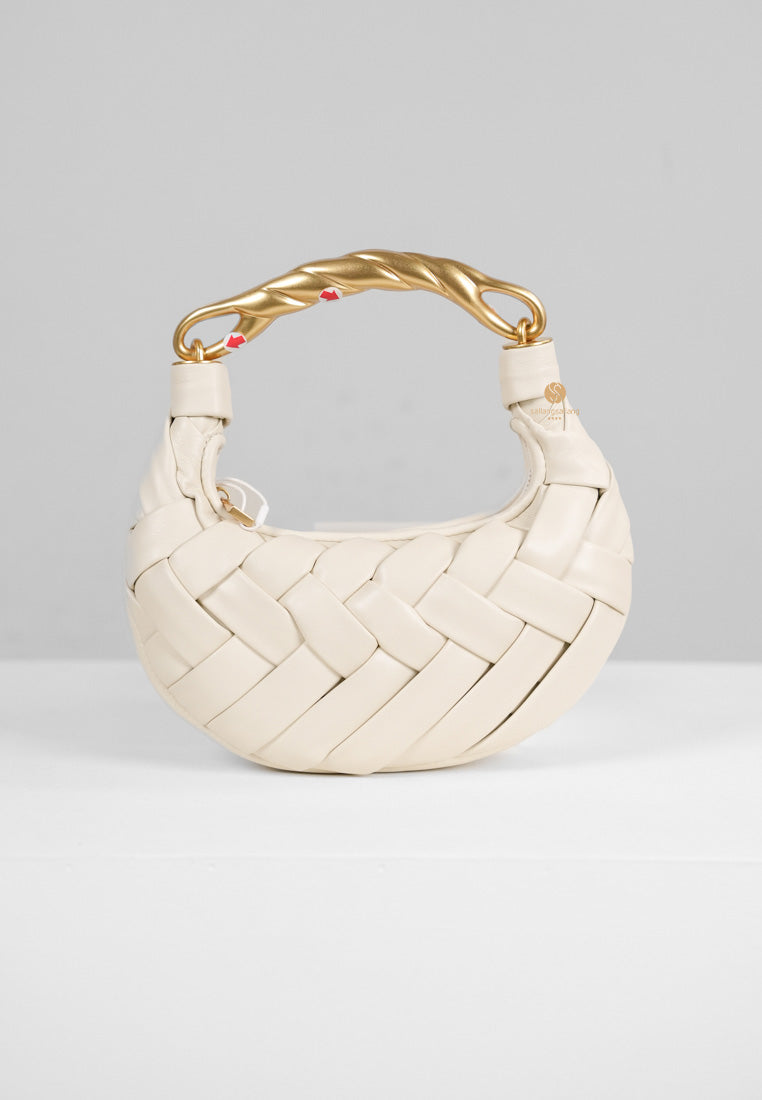 [DEFECT SALE 321] Orla Weave Handbag - White