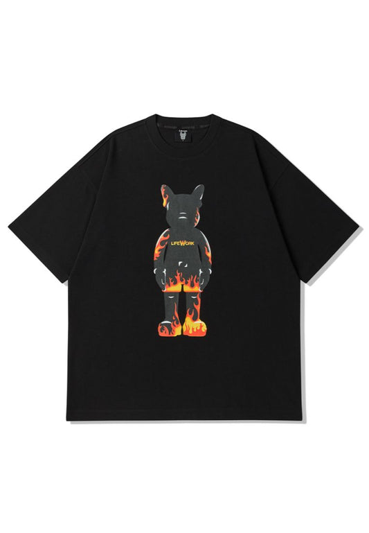 Flame Figure T-Shirt Black