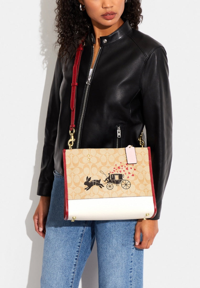 Lunar New Year Dempsey Carryall In Signature Canvas With Rabbit And Carriage