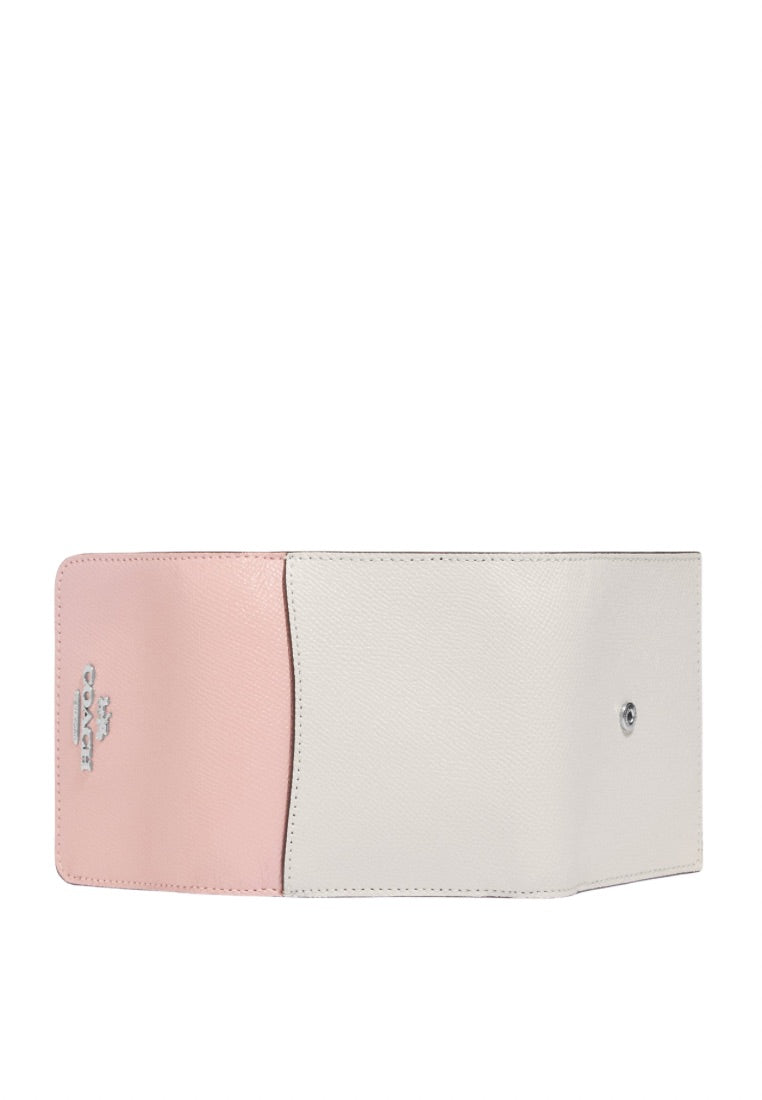 Small Trifold Wallet In Colorblock Powder Pink Multi