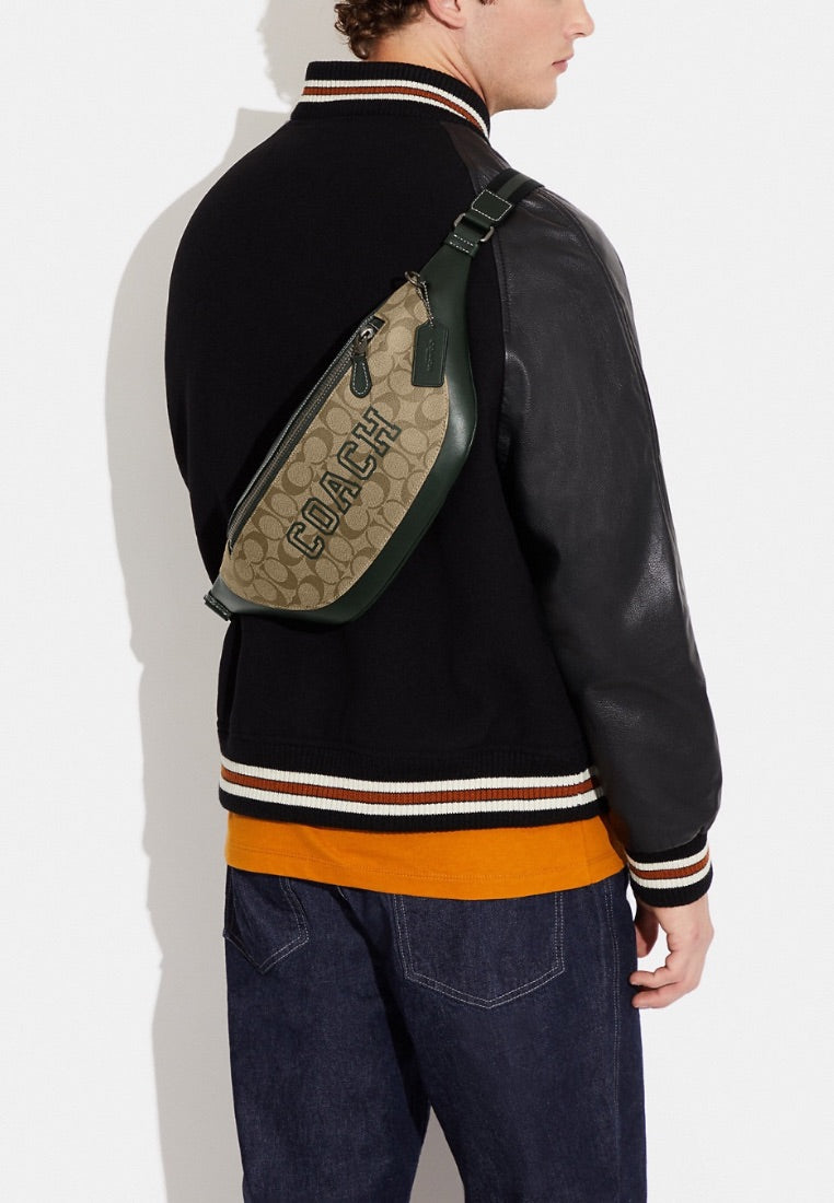 Warren Belt Bag In Signature Canvas With Varsity Motif