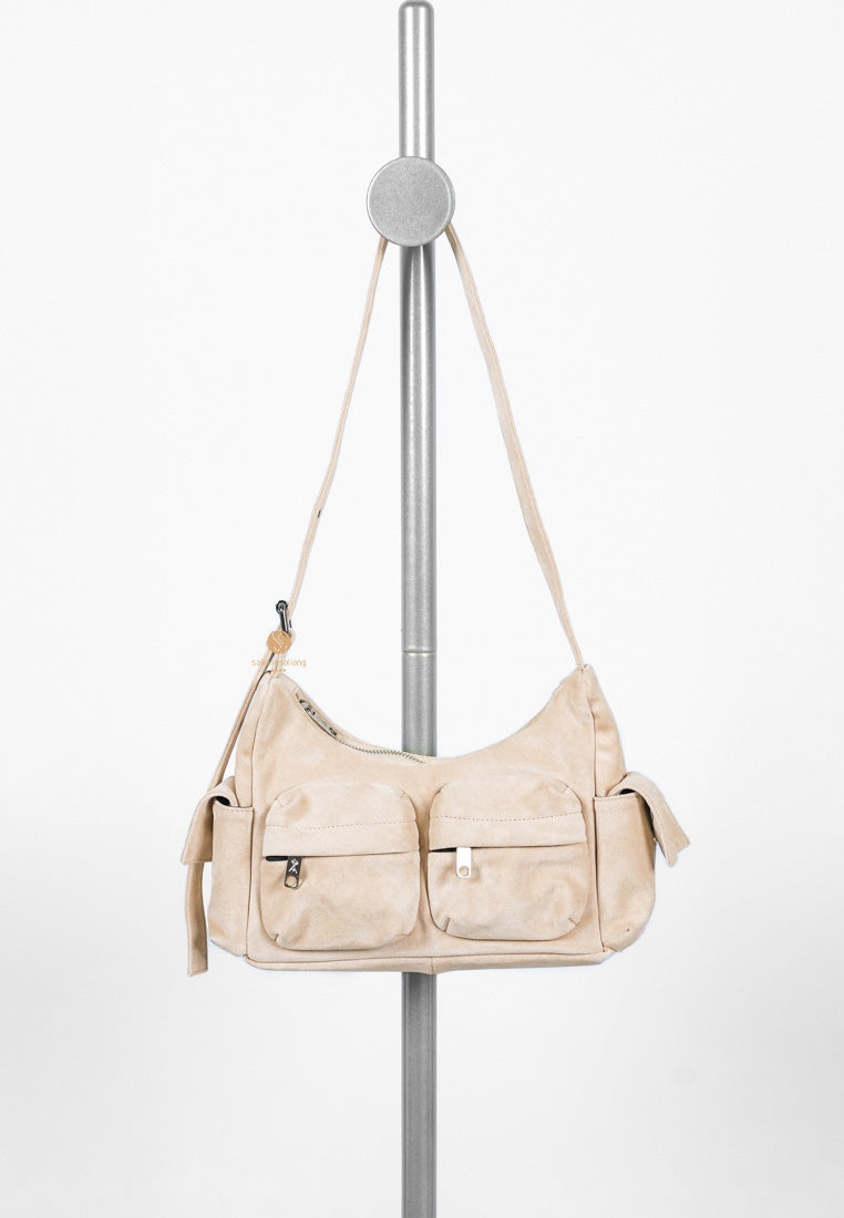 [DEFECT SALE 297] Pocket Mug Bag M Suede Beige