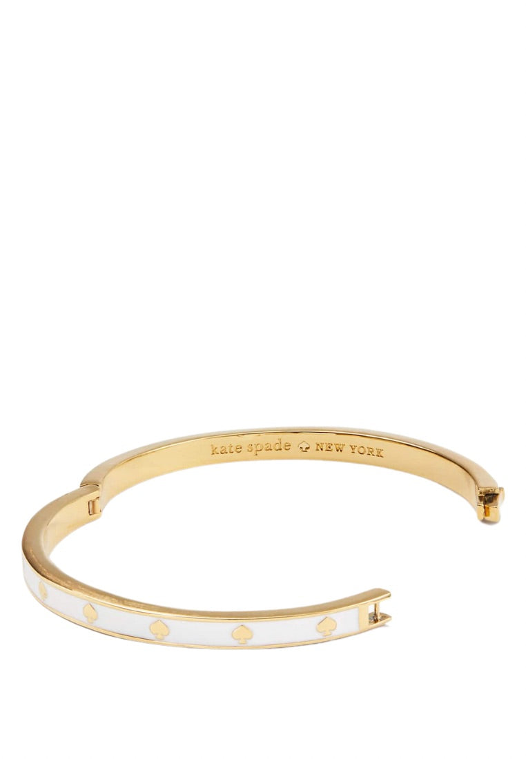 Spot The Spade Enamel Hinged Bangle White