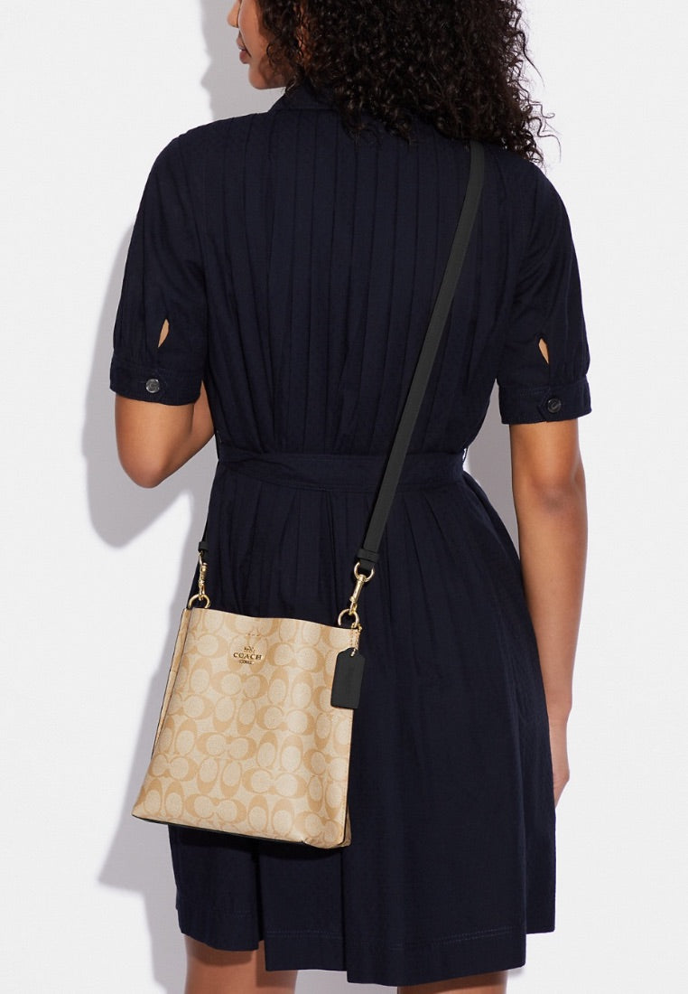 Mollie Bucket Bag 22 In Signature Canvas Khaki Black