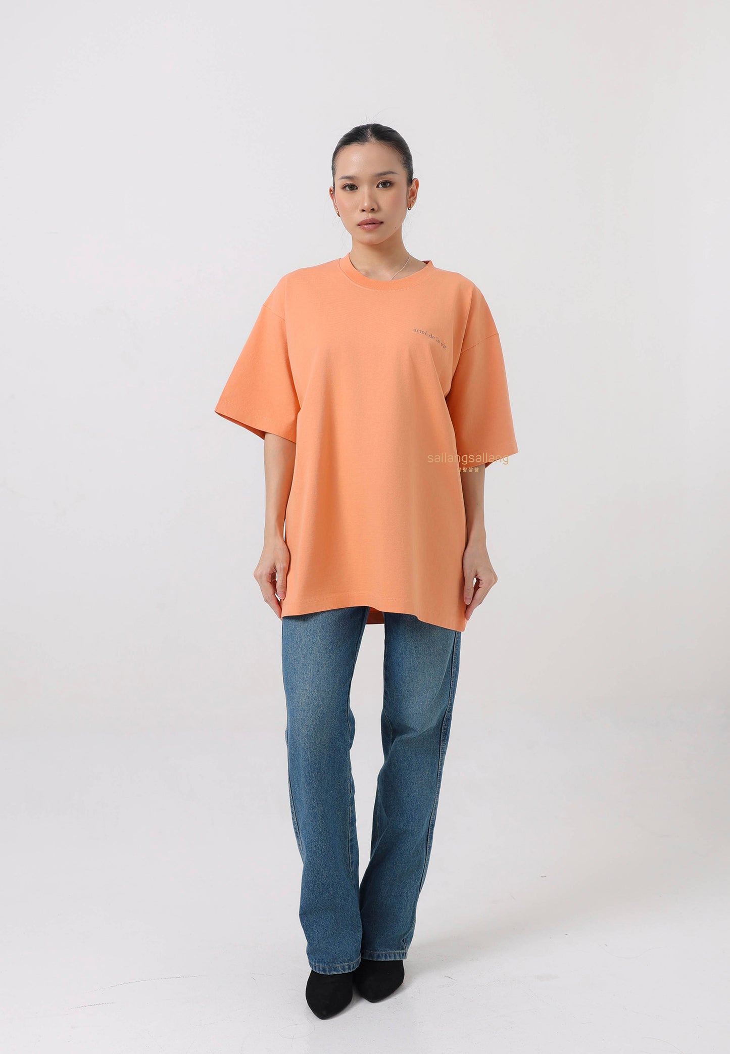 Basic Logo Bio Washing Short Sleeve T-Shirt Peach