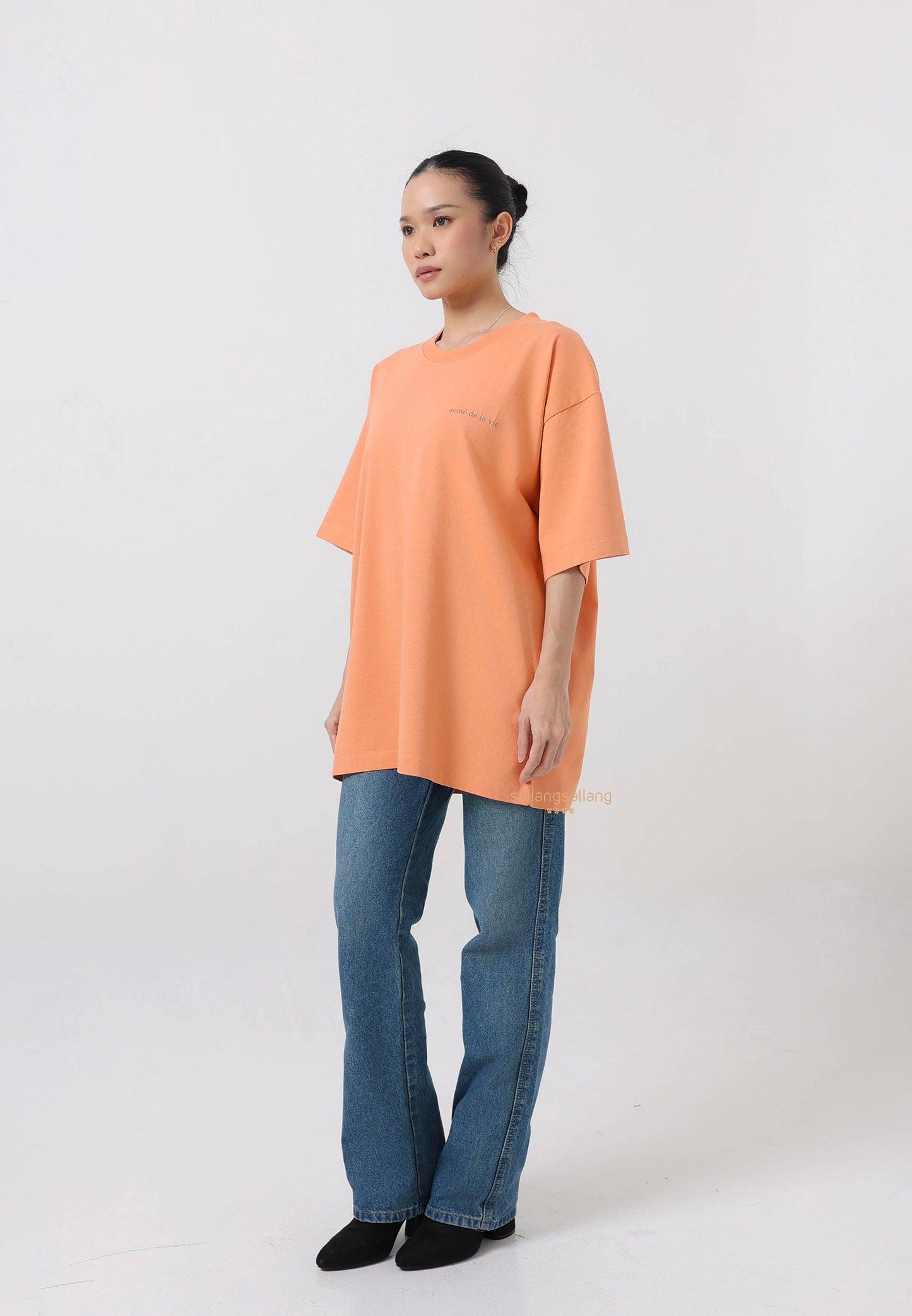 Basic Logo Bio Washing Short Sleeve T-Shirt Peach