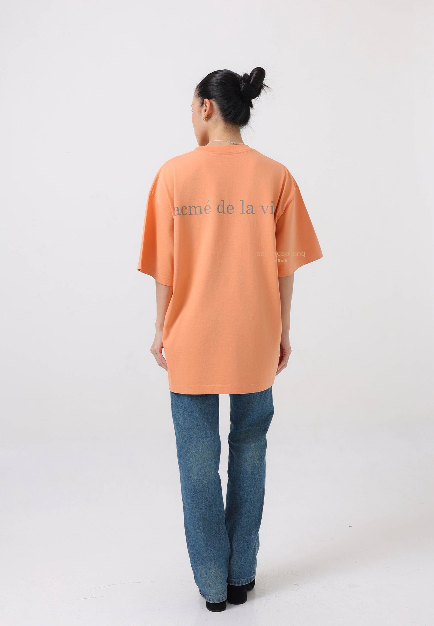 Basic Logo Bio Washing Short Sleeve T-Shirt Peach