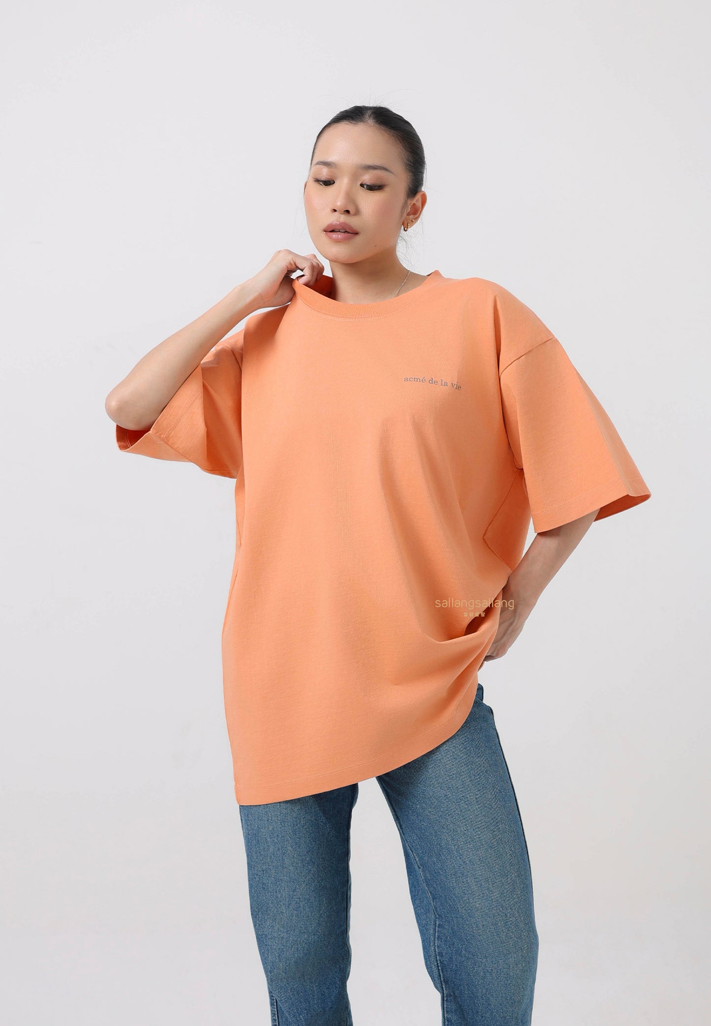 Basic Logo Bio Washing Short Sleeve T-Shirt Peach