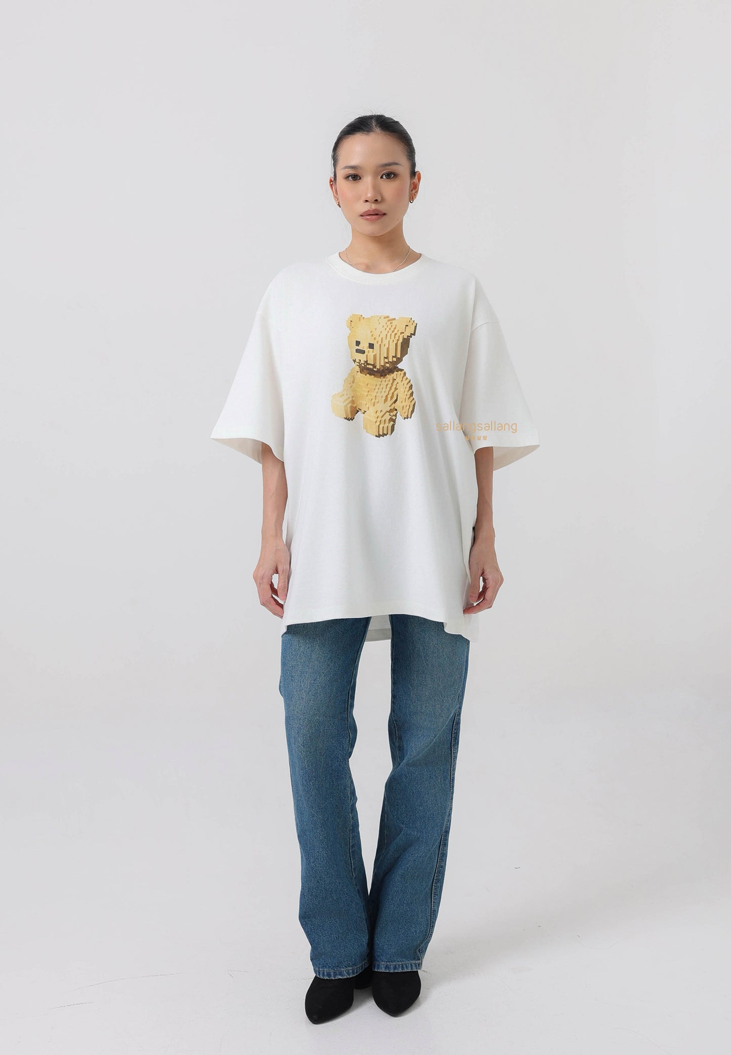 Block Bear Short Sleeve T-Shirt Cream