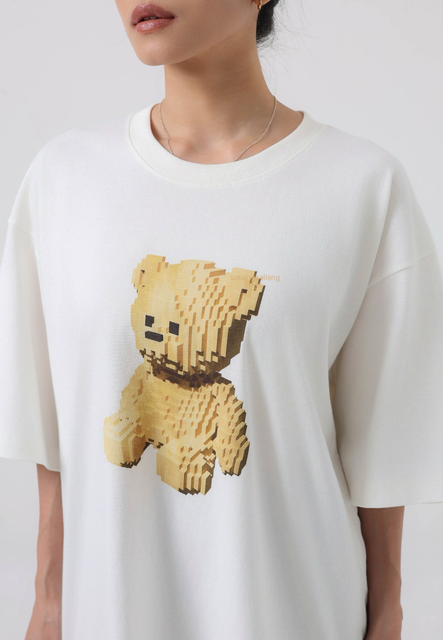 Block Bear Short Sleeve T-Shirt Cream