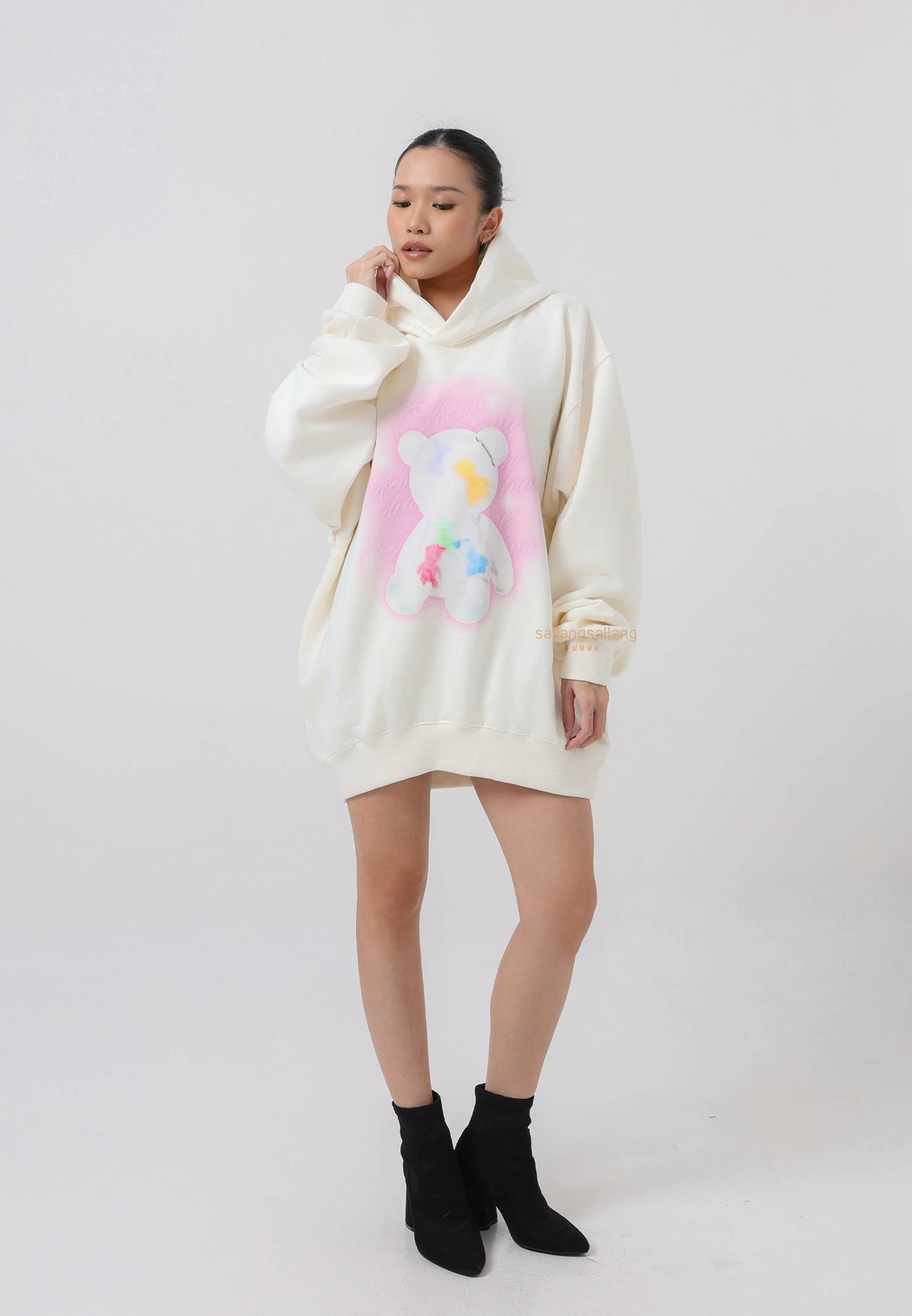 Clear Bear Cream Hoodie