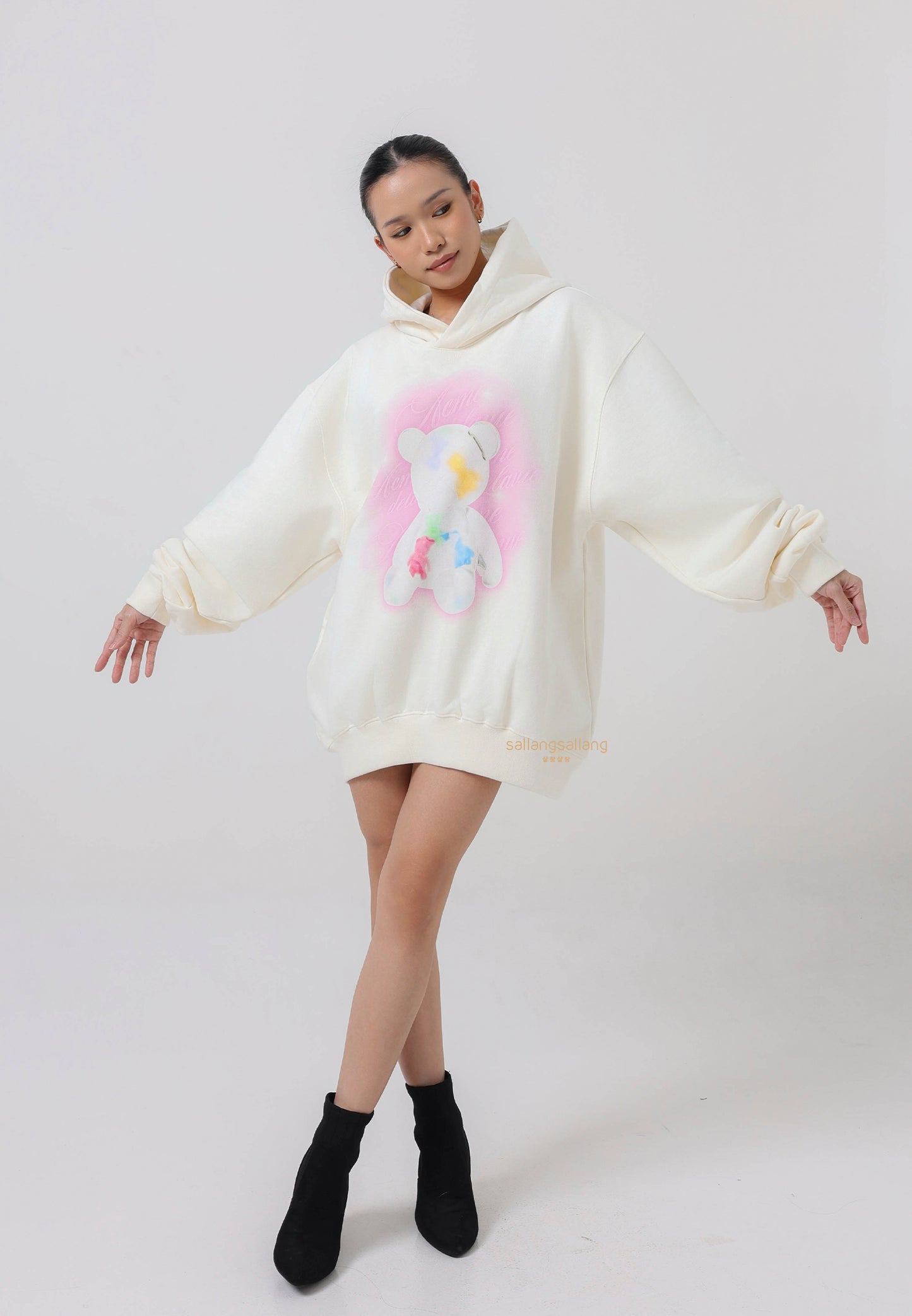 Clear Bear Cream Hoodie
