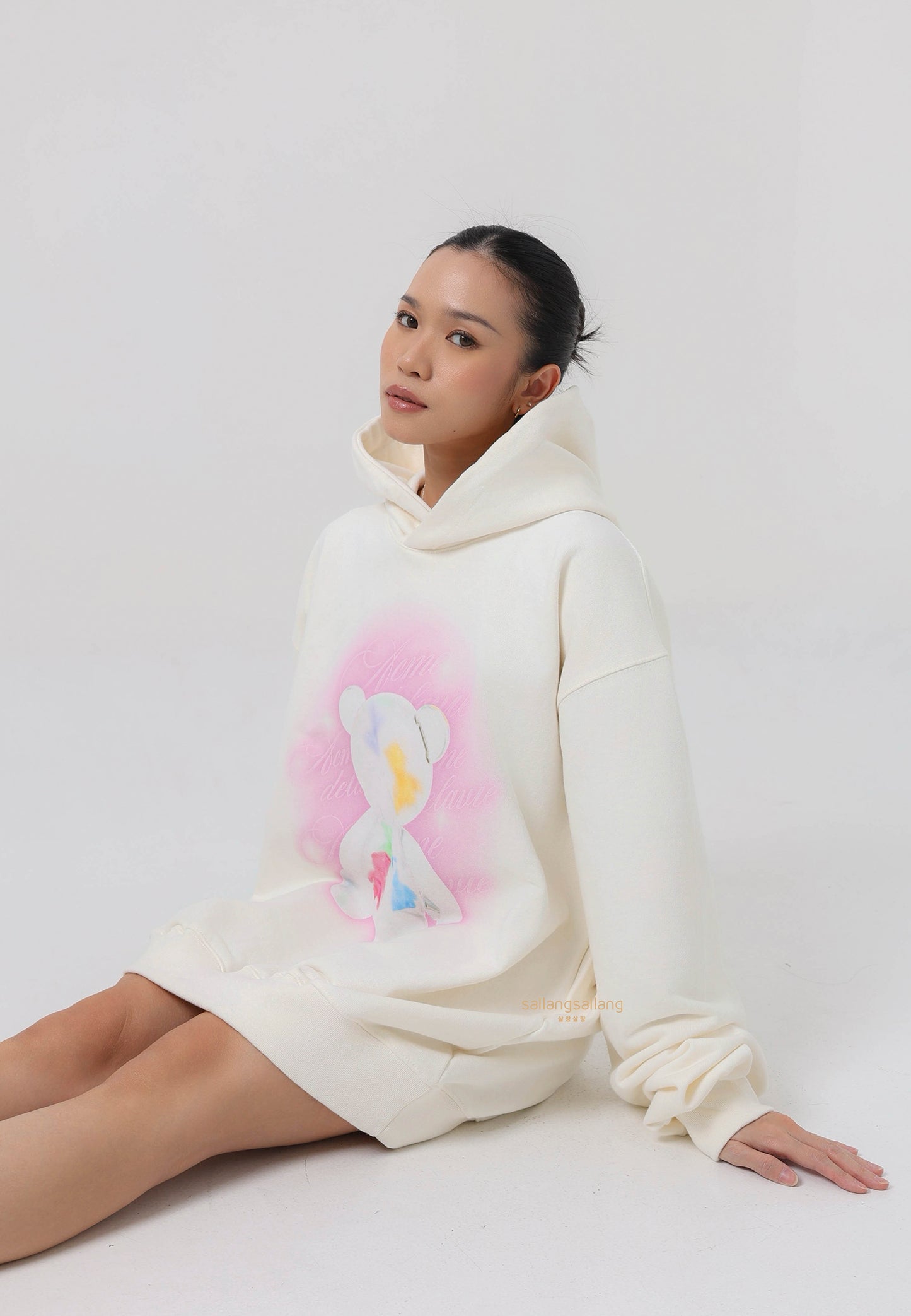 Clear Bear Cream Hoodie