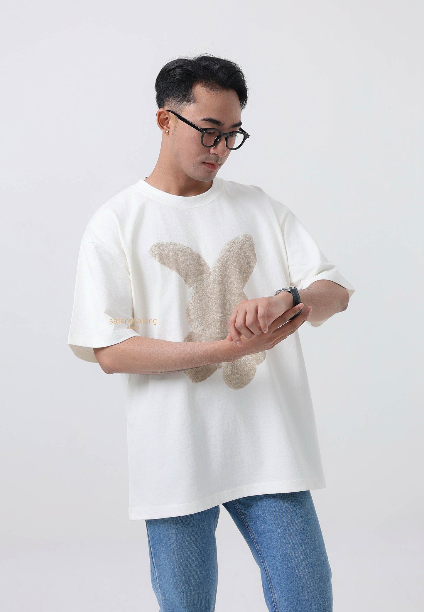 Cream Fuzzy Rabbit T-Shirt