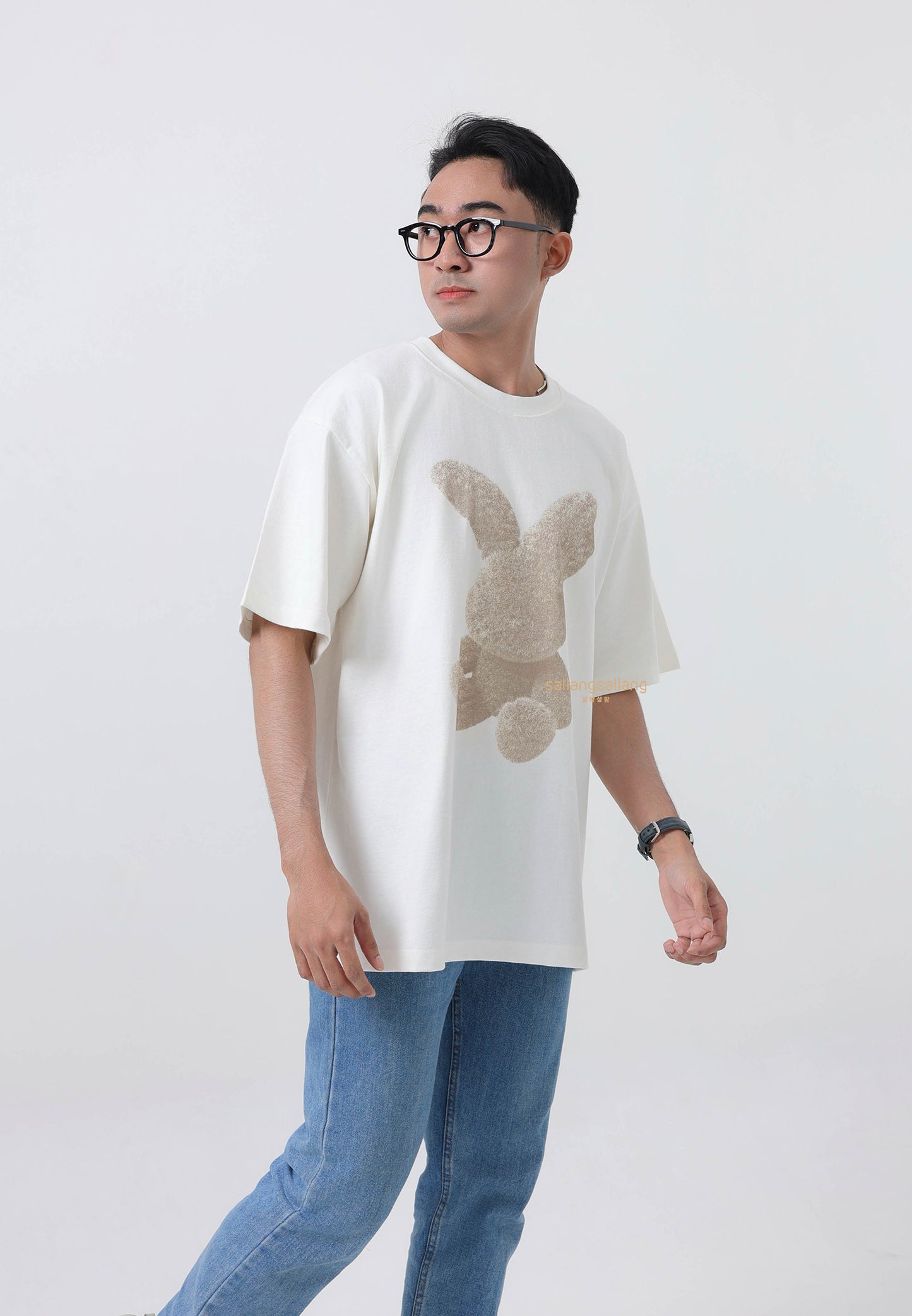 Cream Fuzzy Rabbit T-Shirt