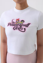 The Powerpuff Girls x Acmedelavie Gradient Curlylogo Crop T-Shirts White