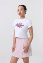 The Powerpuff Girls x Acmedelavie Gradient Curlylogo Crop T-Shirts White