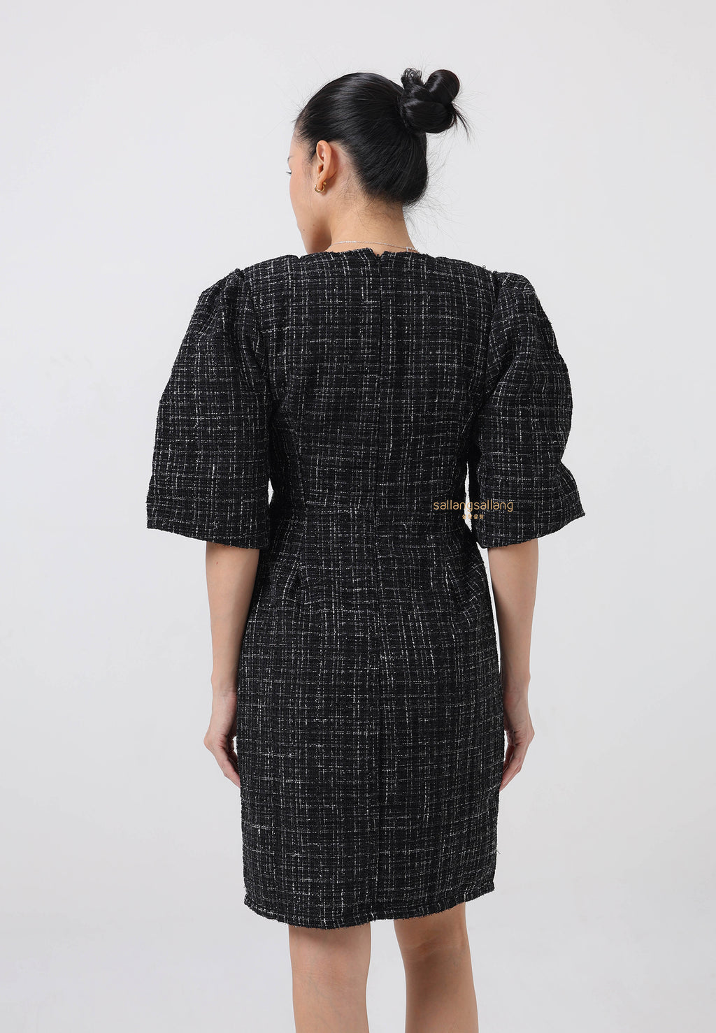 [MADE] Tweed Dress Black Ivory