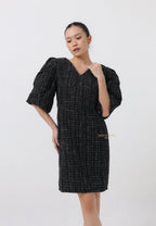 [MADE] Tweed Dress Black Ivory