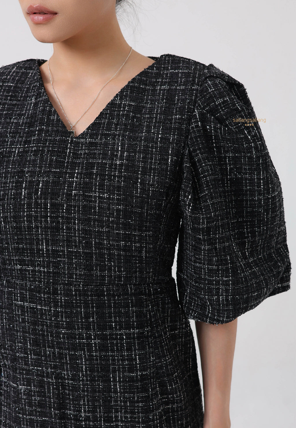 [MADE] Tweed Dress Black Ivory
