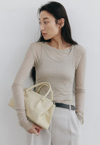 ANNEAU FLAP BAG hay yellow