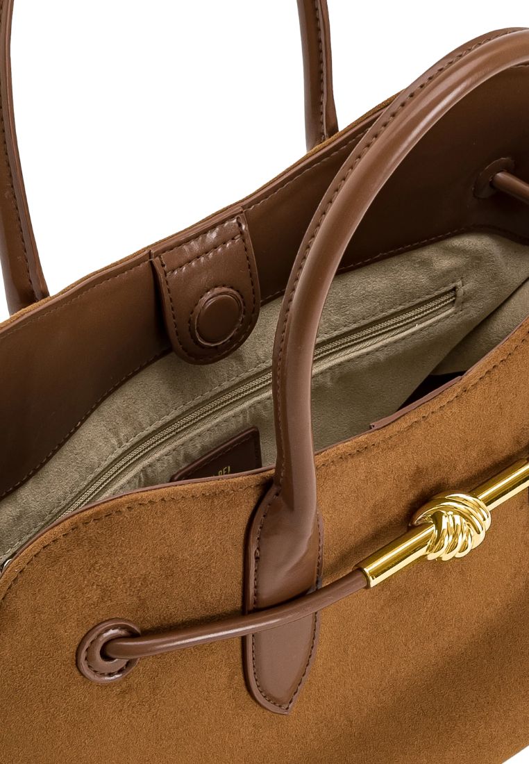 Adele Metal Rope Knot Tote Bag - Caramel Brown