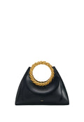 Amiya Leaf Handle Sculpture Bag - Black